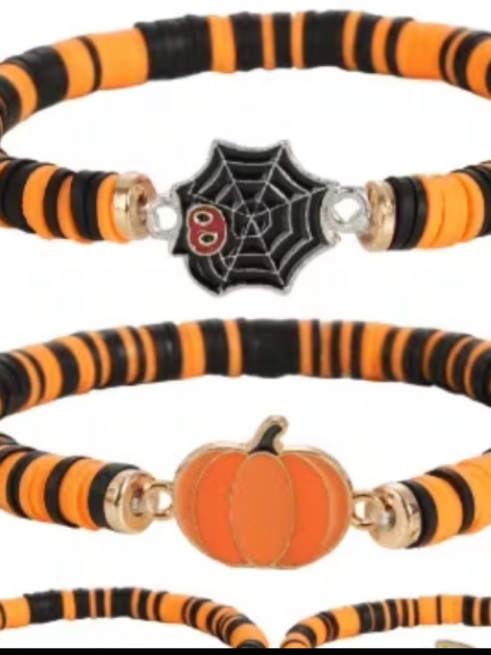 Halloween Pumpkin Kids Bracelet - Orange & Black